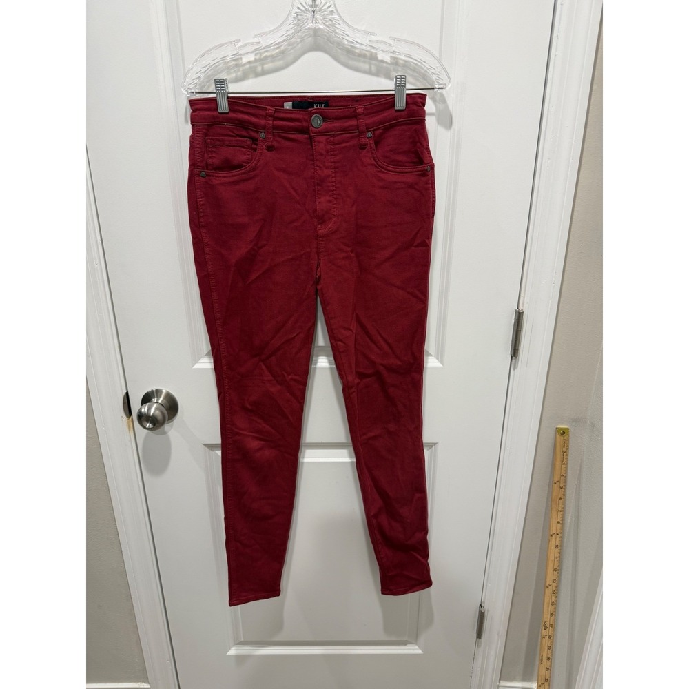 KUT from the Kloth Women Pants Mia Fab Ab Toothpick Skinny Burgundy 6